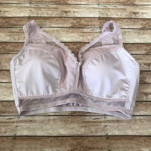 Size 1X Rhonda Shear Pale Pink Lace Bralette